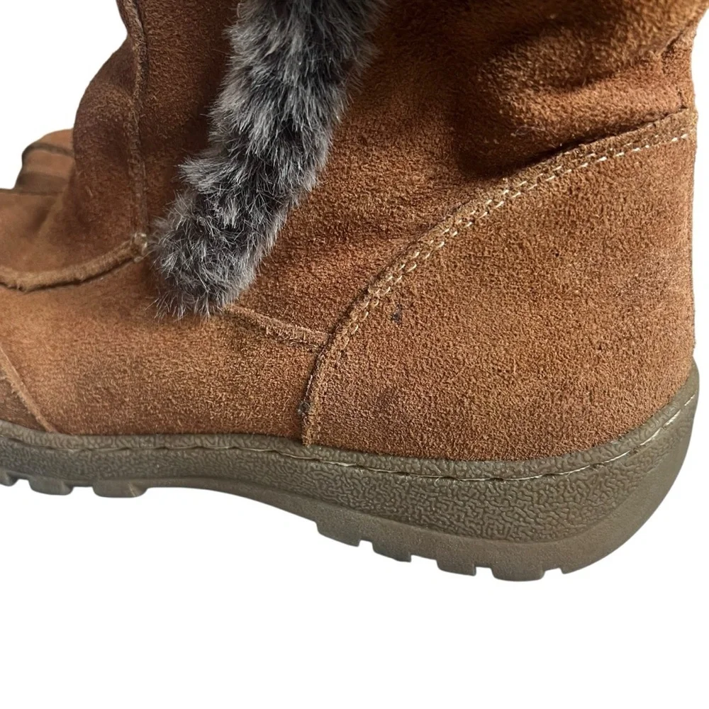 Spring Step Leather Tan Fur-Trimmed Winter Boots EUC 37